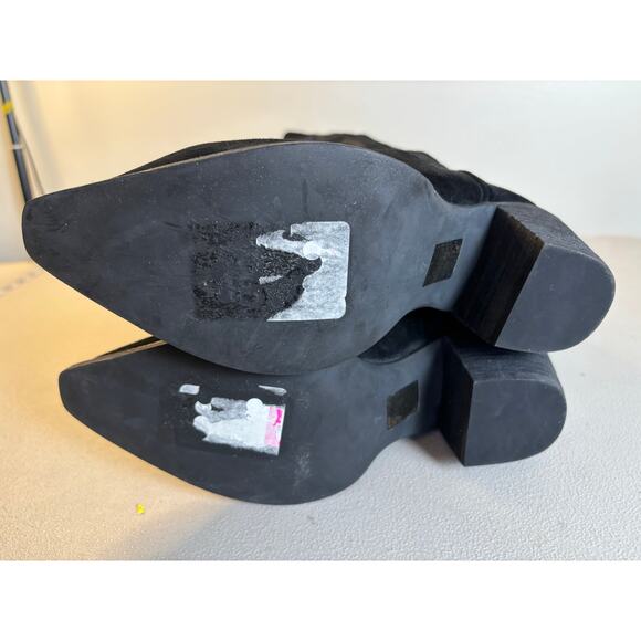 Jeffrey Campbell Rancher Knee High Western Boot Black Oiled Suede Size 7 NEW! - Picture 6 of 12